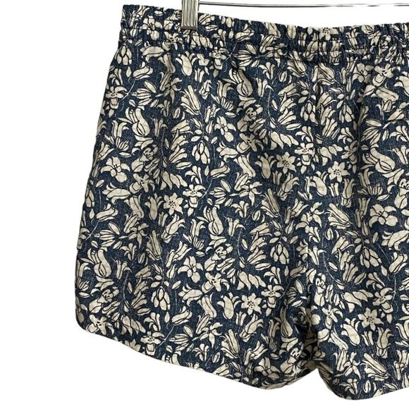 Club Monaco Swim Trunks Men's Size M Floral Print Blue White Beige Elastic Waist - Picture 10 of 15